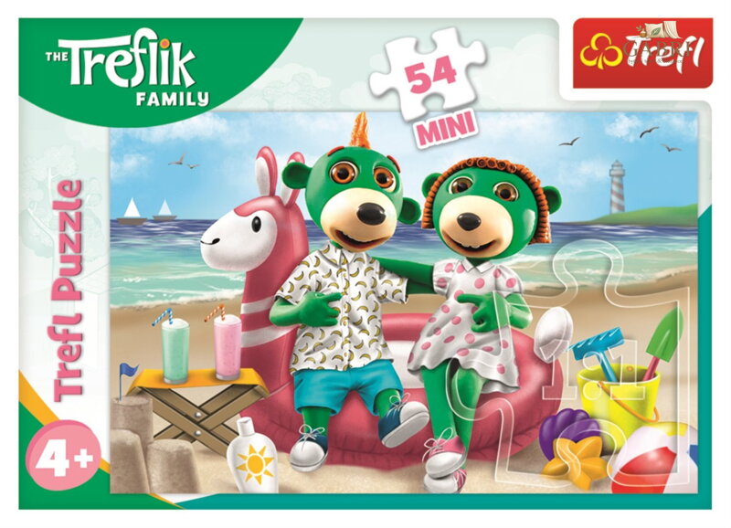 Puzzle Treflíci: Na pláži 54 dílků