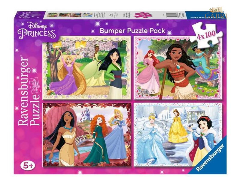 RAVENSBURGER Puzzle Disney: Princezny 4x100 dílků
