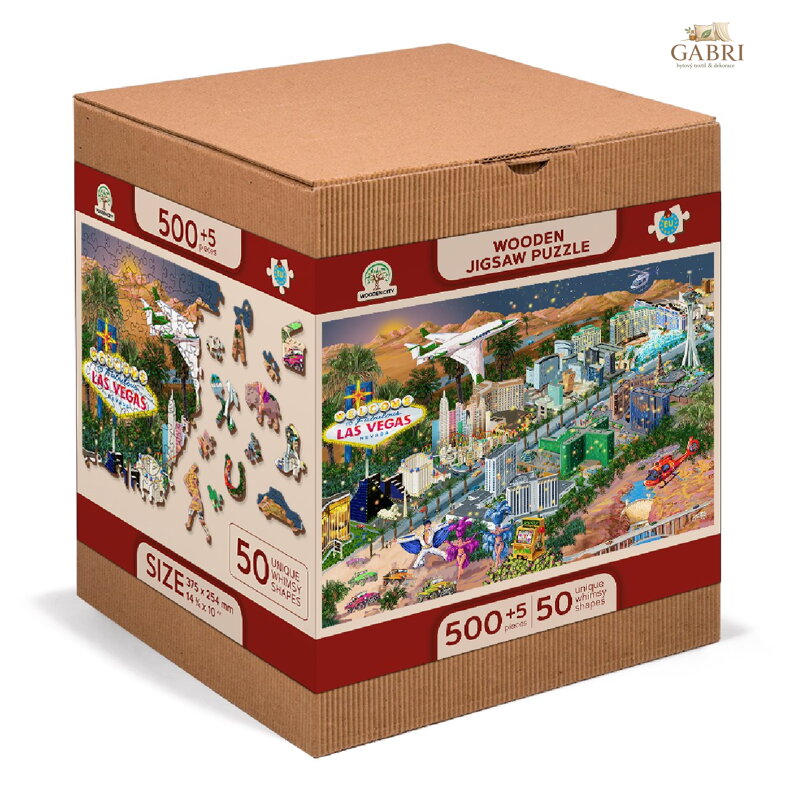 WOODEN CITY Dřevěné puzzle Vítejte v Las Vegas 2v1, 505 dílků EKO