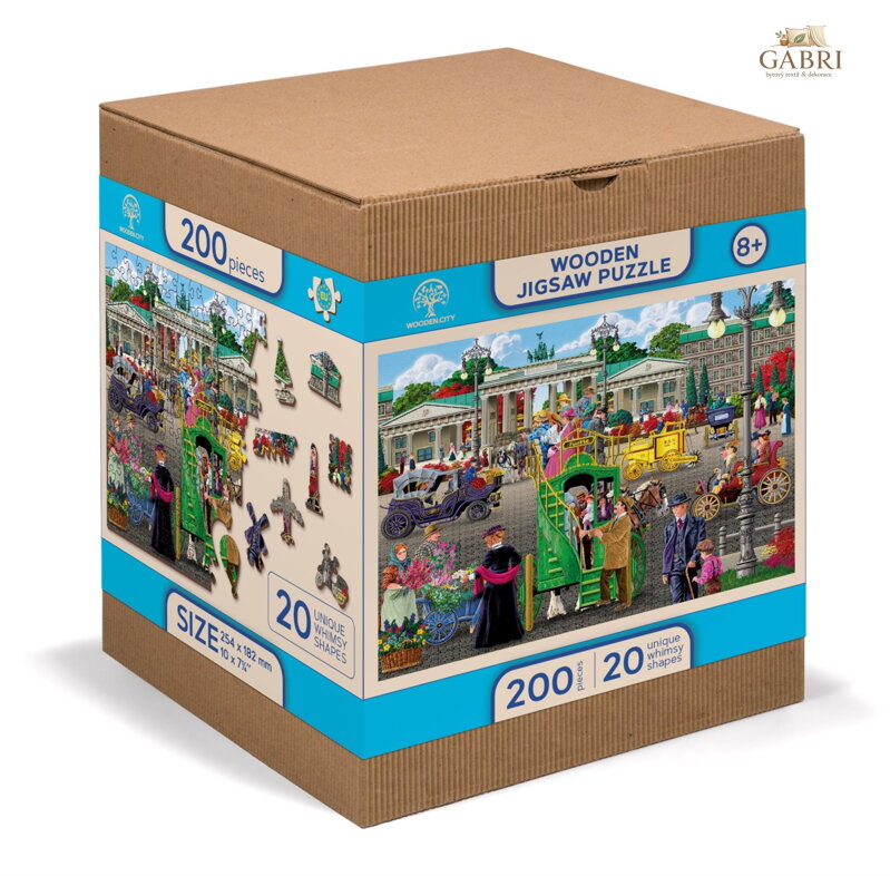 WOODEN CITY Dřevěné puzzle Pařížské náměstí v Berlíně 2v1, 200 dílků EKO