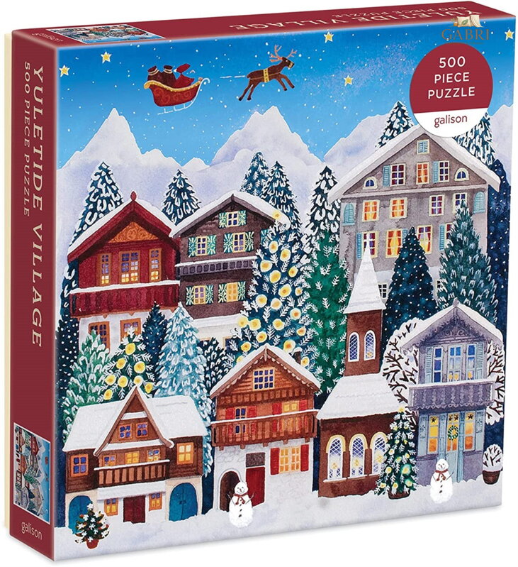 GALISON Čtvercové puzzle Vánoční vesnice 500 dílků