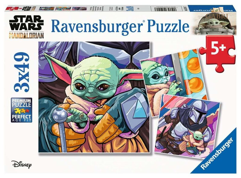 RAVENSBURGER Puzzle Star Wars: Mandalorian 3x49 dílků