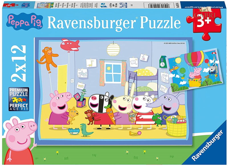 RAVENSBURGER Puzzle Prasátko Peppa: Pepino dobrodružství 2x12 dílků