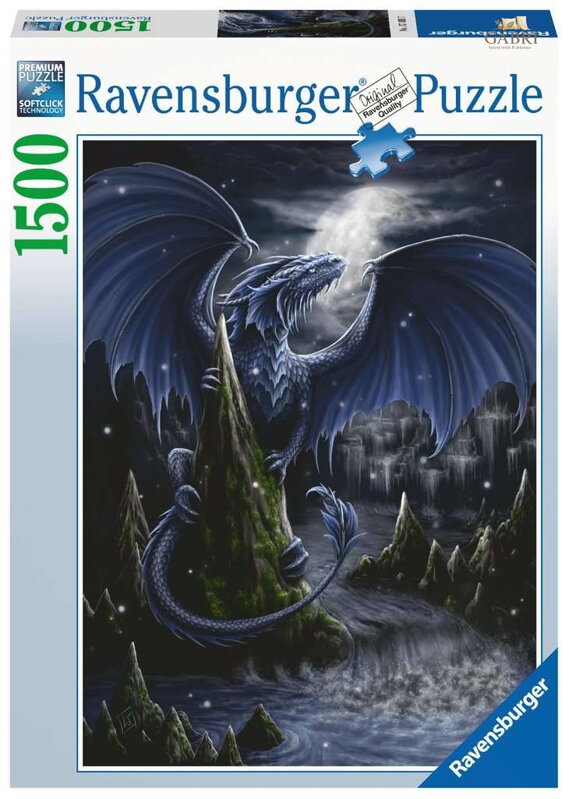 RAVENSBURGER Puzzle Černomodrý drak 1500 dílků
