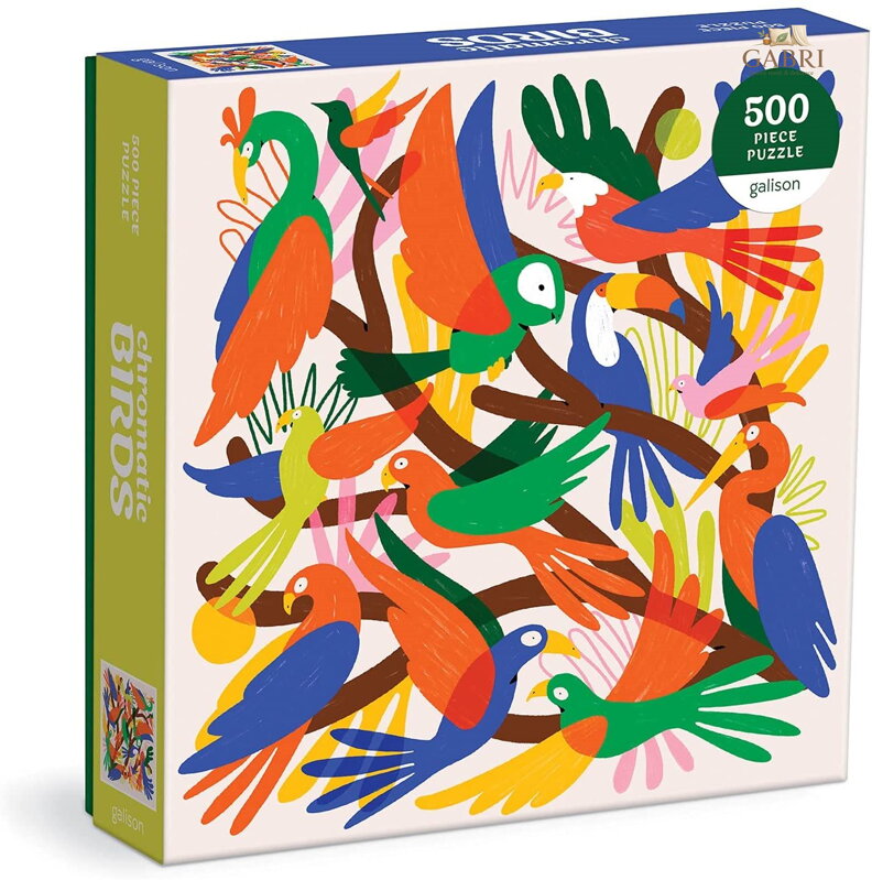 GALISON Čtvercové puzzle Chromatičtí ptáci 500 dílků