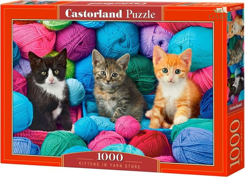CASTORLAND Puzzle Koťata v obchodě s přízí 1000 dílků
