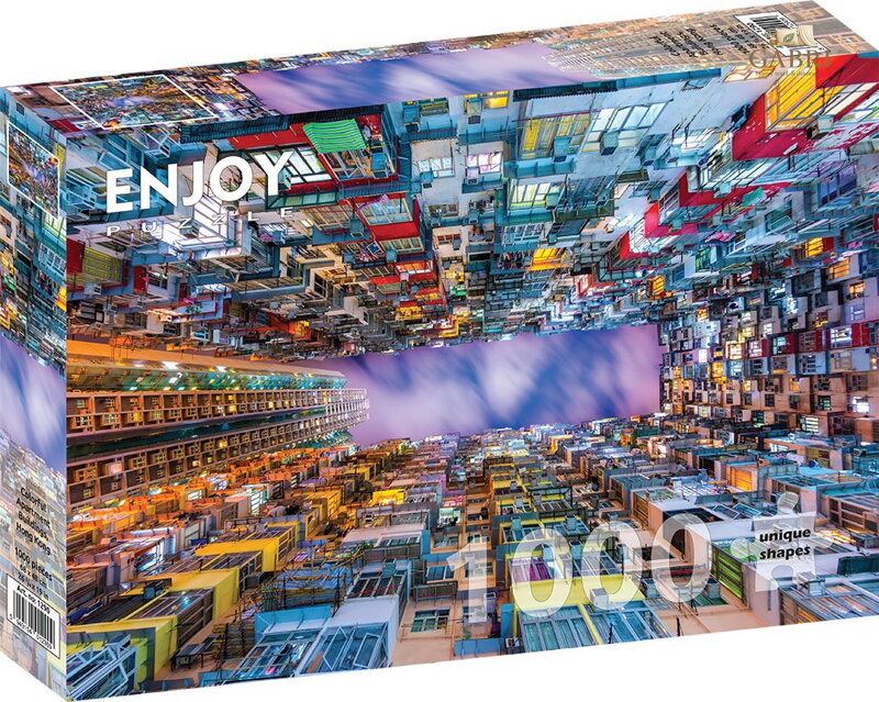 ENJOY Puzzle Barevný bytový dům, Hongkong 1000 dílků