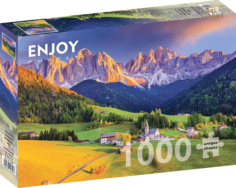 ENJOY Puzzle Kostel v Dolomitech, Itálie 1000 dílků