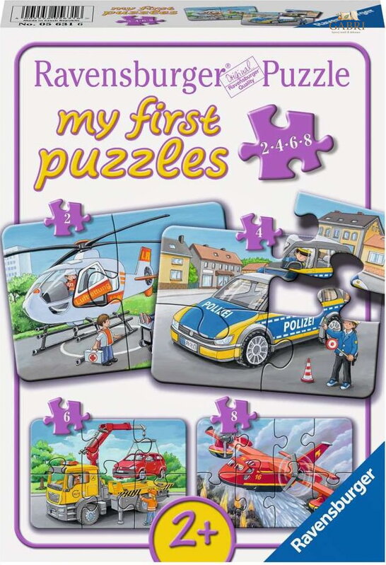 RAVENSBURGER Moje první puzzle Zásahová vozidla 4v1 (2,4,6,8 dílků)