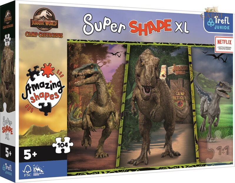 TREFL Puzzle Super Shape XL Jurský svět: Křídový kemp 104 dílků