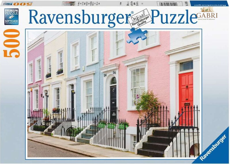 RAVENSBURGER Puzzle Barevné městské domy v Londýně 500 dílků