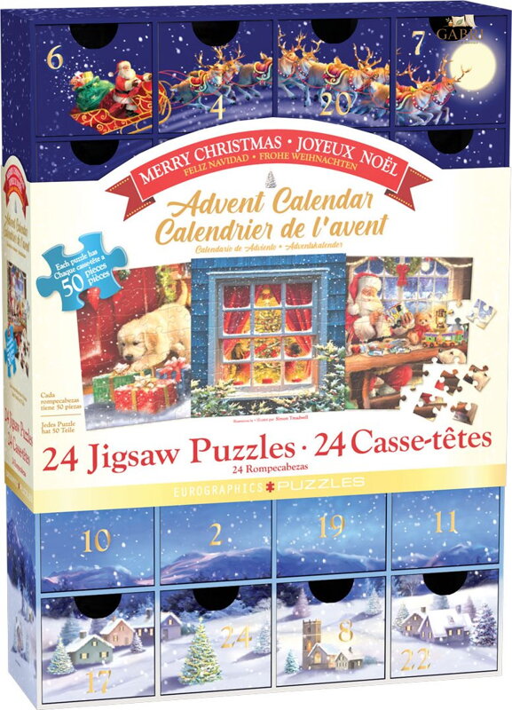 EUROGRAPHICS Puzzle Adventní kalendář: Veselé Vánoce 24x50 dílků