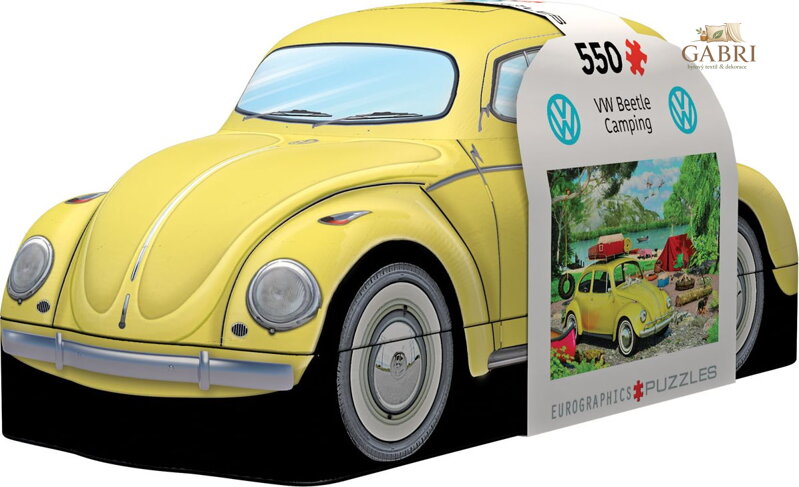 EUROGRAPHICS Puzzle v plechové krabičce Volkswagen Brouk v kempu 550 dílků