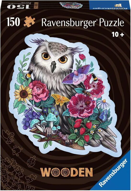 RAVENSBURGER Dřevěné obrysové puzzle Tajemná sova 150 dílků