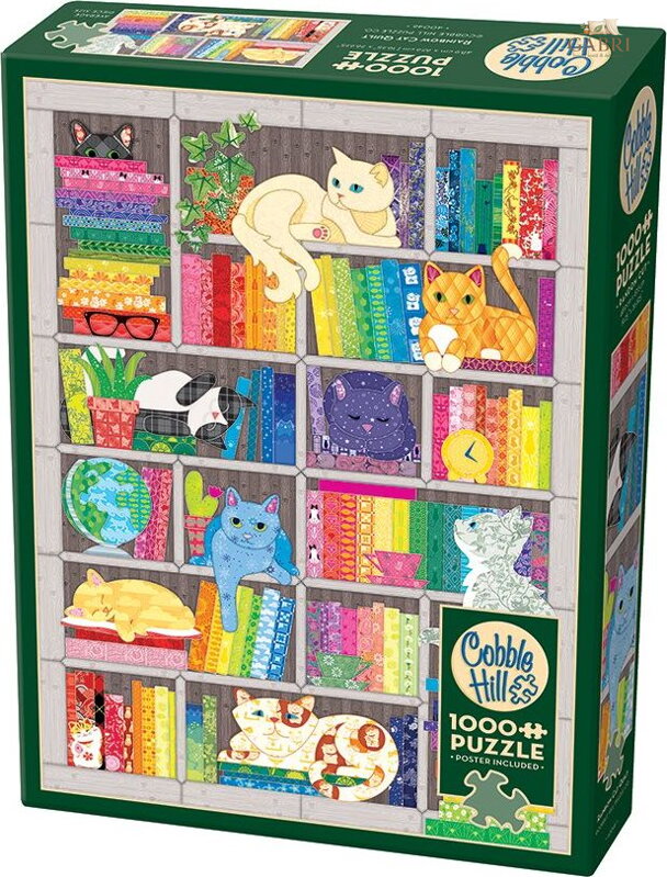 COBBLE HILL Puzzle Vyšívaná deka: Duhové kočky 1000 dílků