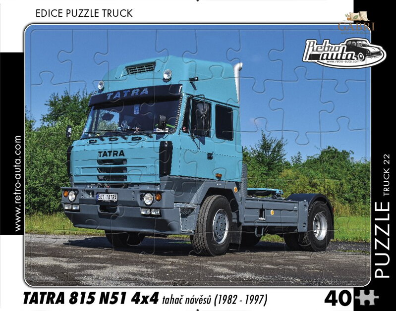 RETRO-AUTA Puzzle TRUCK č.22 Tatra 815 N51 4x4 tahač návěsů (1982-1997) 40 dílků