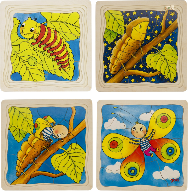 GOKI Vývojové dřevěné puzzle Motýl