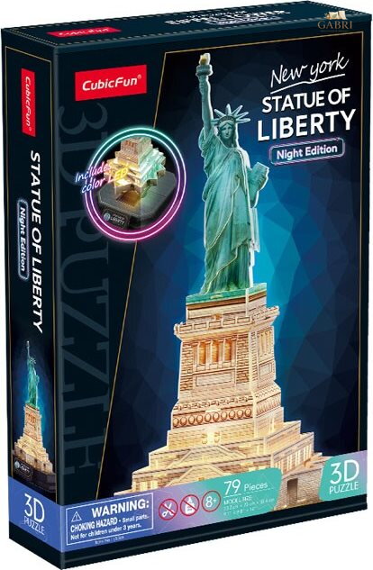 CUBICFUN Svítící 3D puzzle Noční edice: Socha Svobody 79 dílků