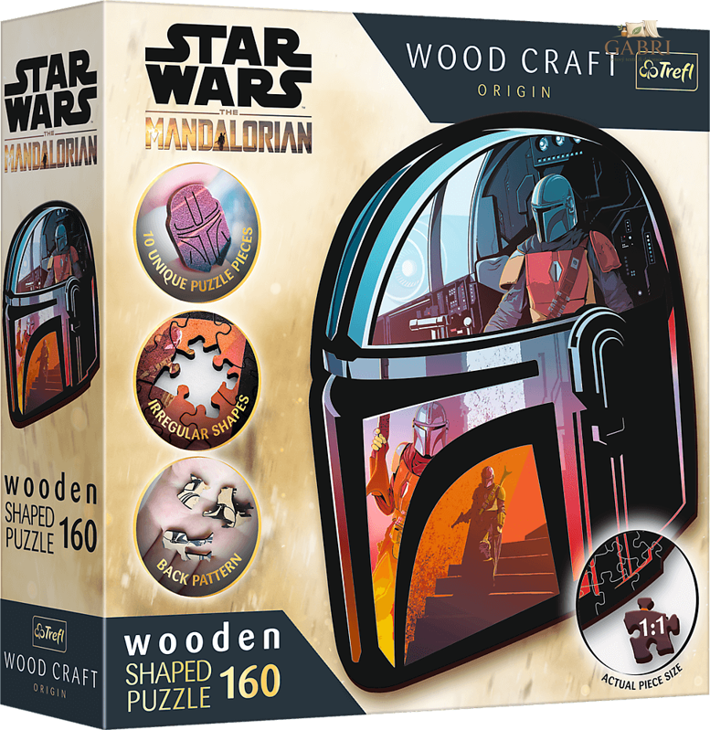 TREFL Wood Craft Origin puzzle The Mandalorian 160 dílků