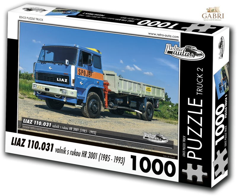 RETRO-AUTA Puzzle TRUCK č.2 Liaz 110.031 valník s rukou HR 3001 (1985-1993) 1000 dílků