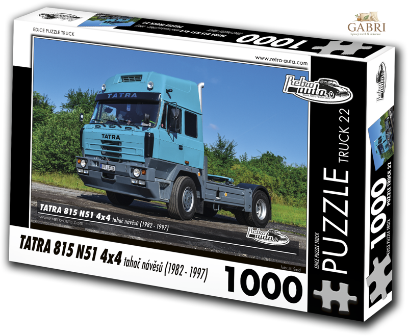 RETRO-AUTA Puzzle TRUCK č.22 Tatra 815 N51 4x4 tahač návěsů (1982-1997) 1000 dílků