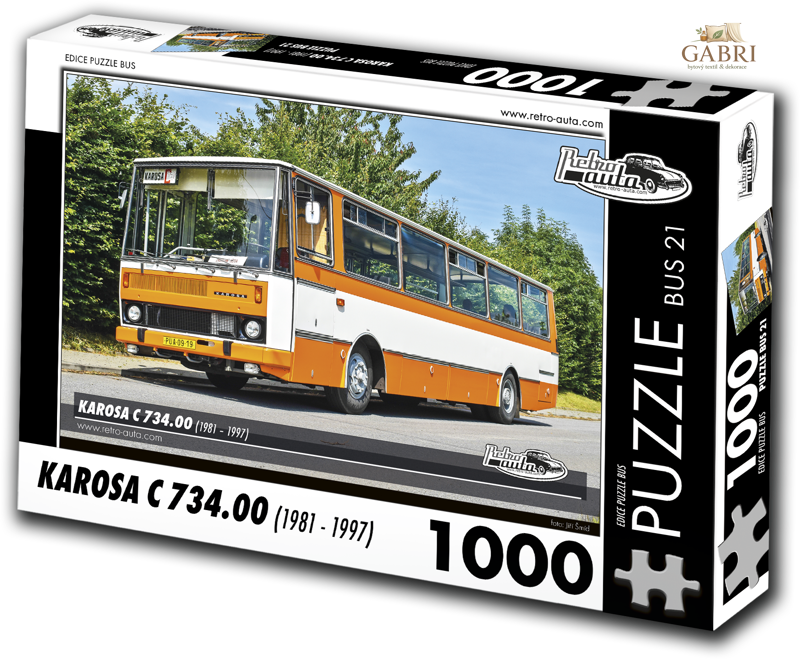 RETRO-AUTA Puzzle BUS č.21 KAROSA C 734.00 (1981 - 1997) 1000 dílků