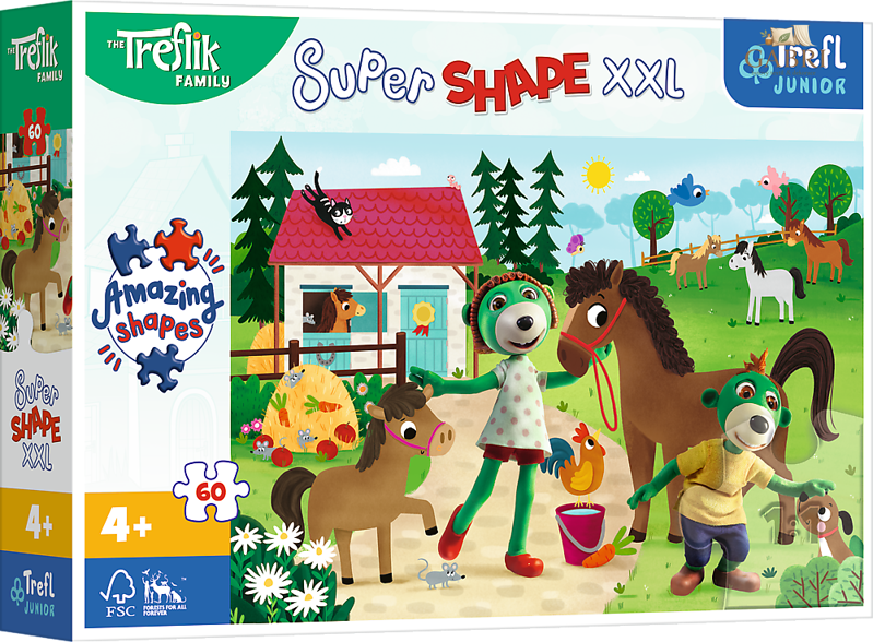 Puzzle Super Shape XXL Treflíci na koňské farmě 60 dílků