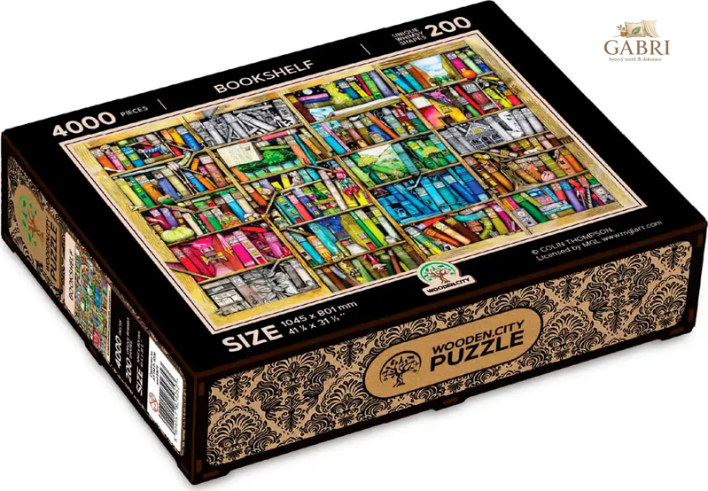 WOODEN CITY Dřevěné puzzle Knihovna 4000 dílků