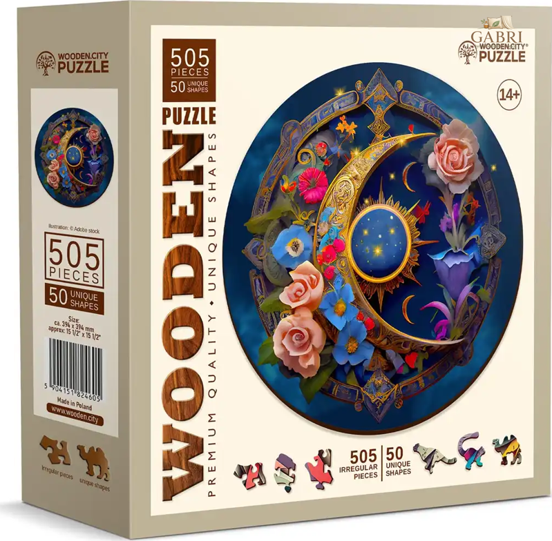 WOODEN CITY Dřevěné puzzle Květinový Měsíc 505 dílků