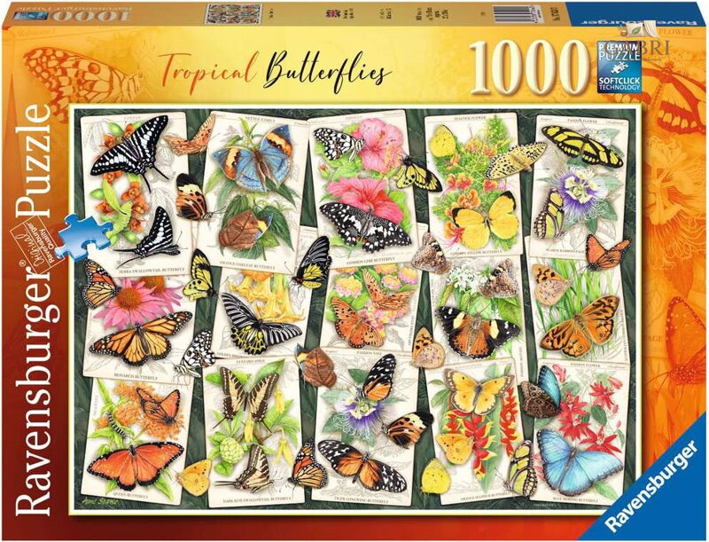 RAVENSBURGER Puzzle Tropičtí motýli 1000 dílků