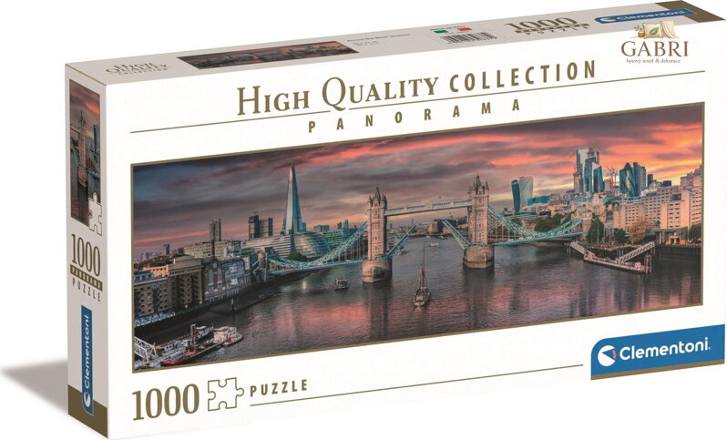 CLEMENTONI Panoramatické puzzle Přes řeku Temži 1000 dílků