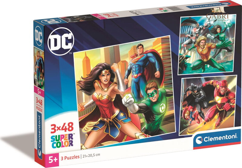 CLEMENTONI Puzzle DC Comics: Liga Spravedlnosti 3x48 dílků