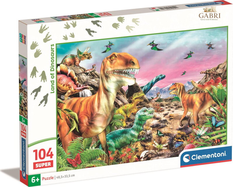 CLEMENTONI Puzzle Země dinosaurů 104 dílků