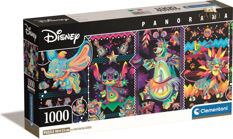 CLEMENTONI Panoramatické puzzle Disney: Radost 1000 dílků