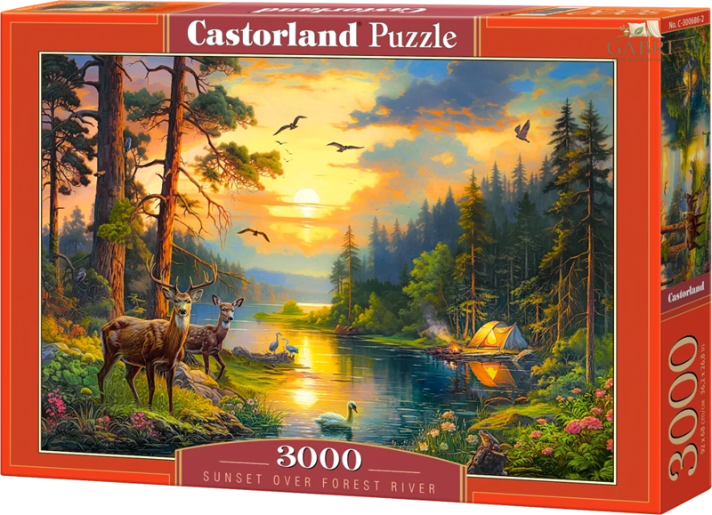CASTORLAND Puzzle Západ slunce nad řekou 3000 dílků