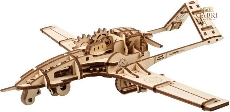 UGEARS 3D puzzle Bojový dron Bayraktar TB2 125 dílků