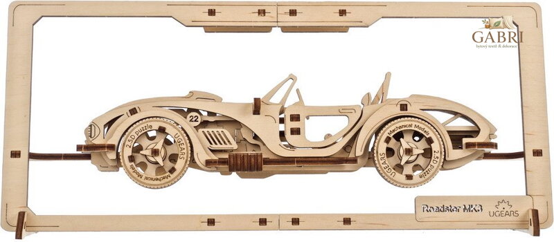 UGEARS 3D puzzle Roadster MK3 2,5D 62 dílků