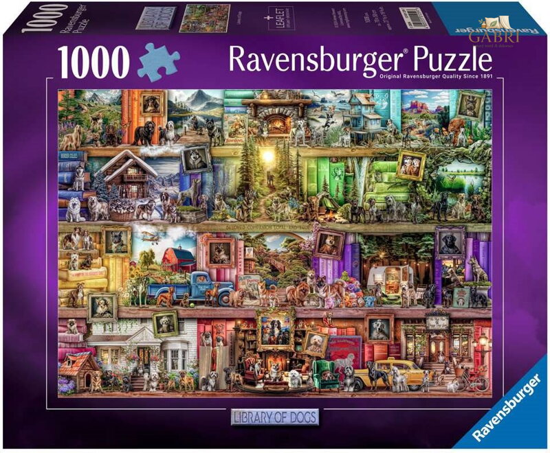 RAVENSBURGER Puzzle Psí knihovna 1000 dílků
