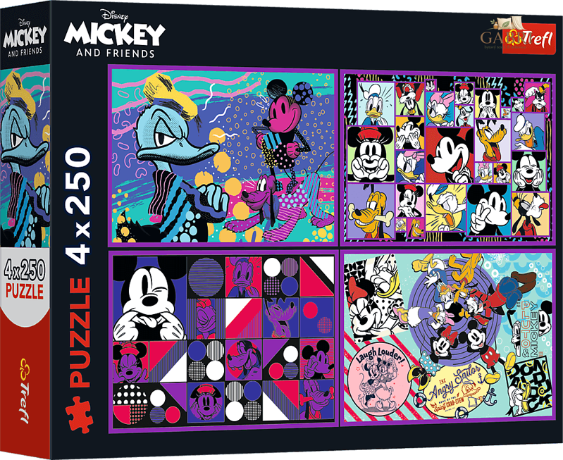 TREFL Puzzle Příhody Mickeyho Mouse a přátel 4x250 dílků