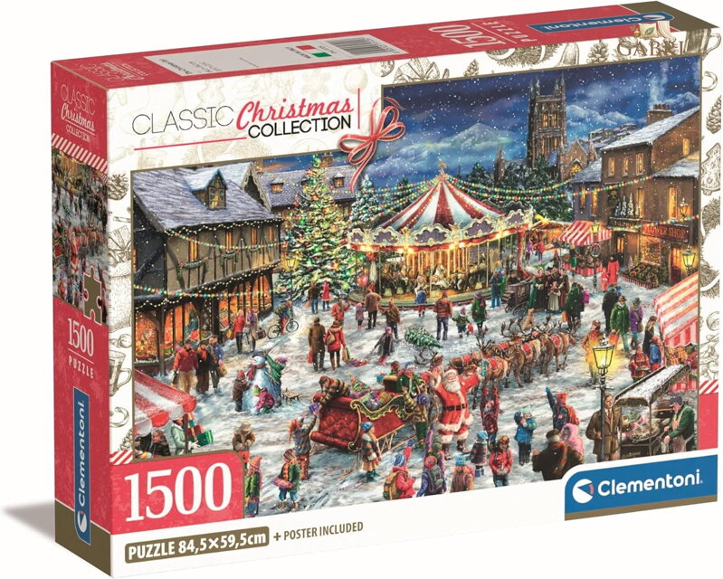 CLEMENTONI Puzzle Vánoční trhy 1500 dílků