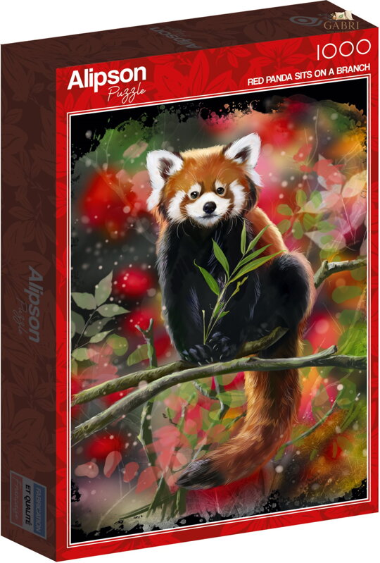 ALIPSON Puzzle Panda červená na větvi 1000 dílků