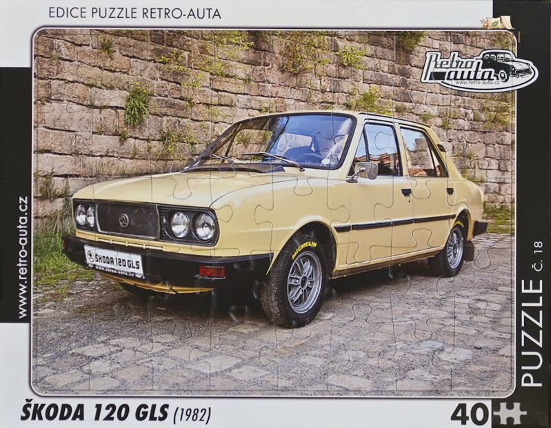 RETRO-AUTA Puzzle č.18 Škoda 120 GLS (1982) 40 dílků