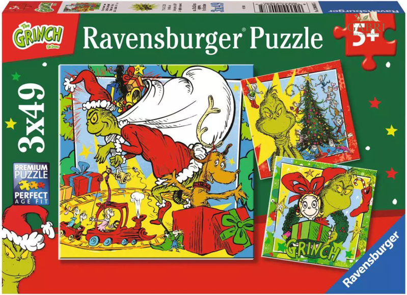 RAVENSBURGER Puzzle Grinch 3x49 dílků