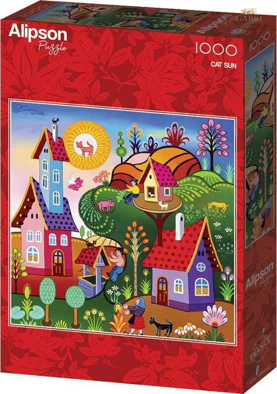 ALIPSON Čtvercové puzzle Kočičí slunce 1000 dílků