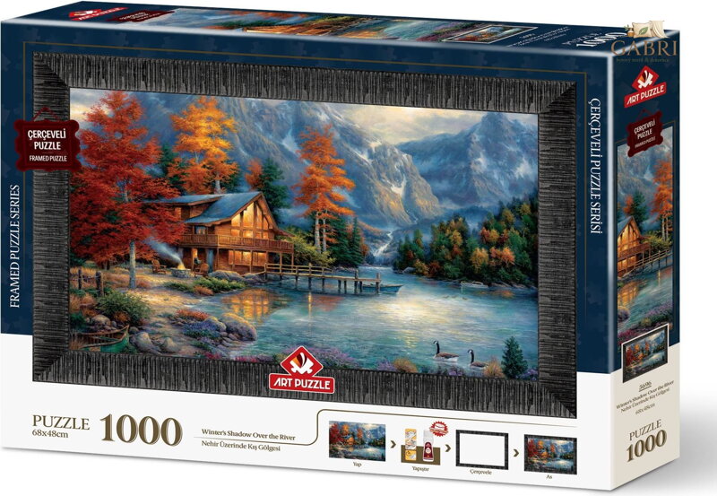 ART PUZZLE Puzzle s rámem a lepidlem 3v1 Stín nad řekou 1000 dílků