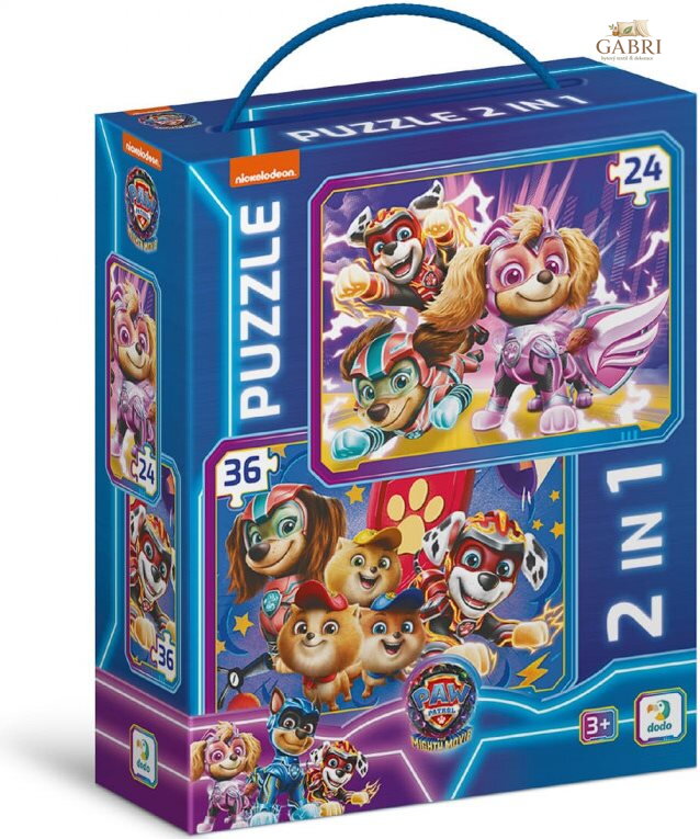 DODO Puzzle Tlapková patrola: Tlapky zachraňují svět 2v1 (24 a 36 dílků)