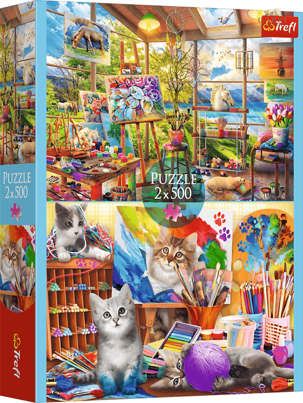 TREFL Puzzle Umění malování 2x500 dílků
