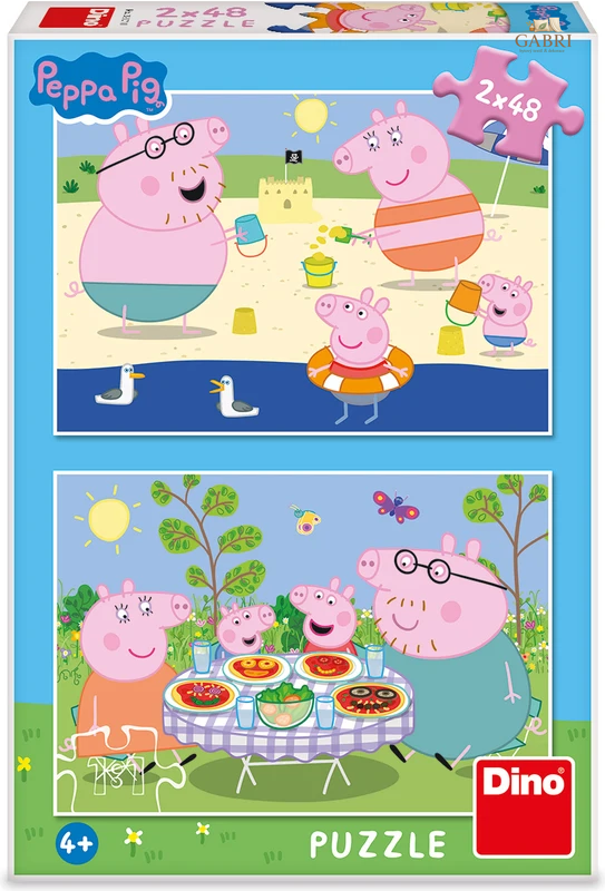 DINO Puzzle Peppa Pig: Na dovolené 2x48 dílků