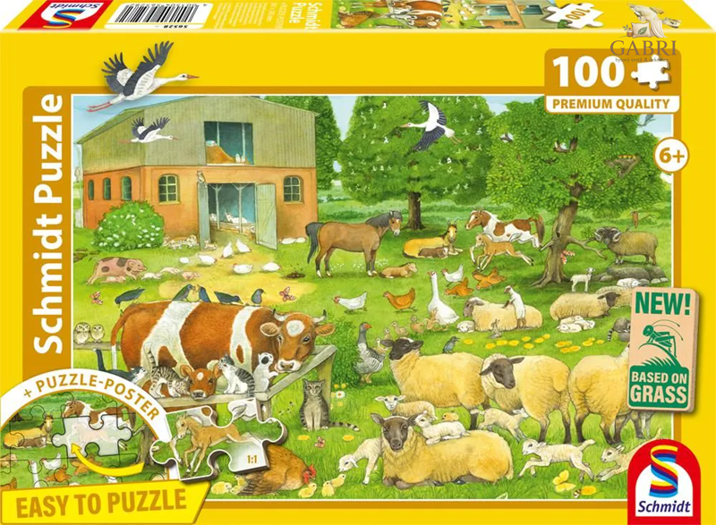 SCHMIDT Puzzle Zvířecí rodinky ze statku 100 dílků