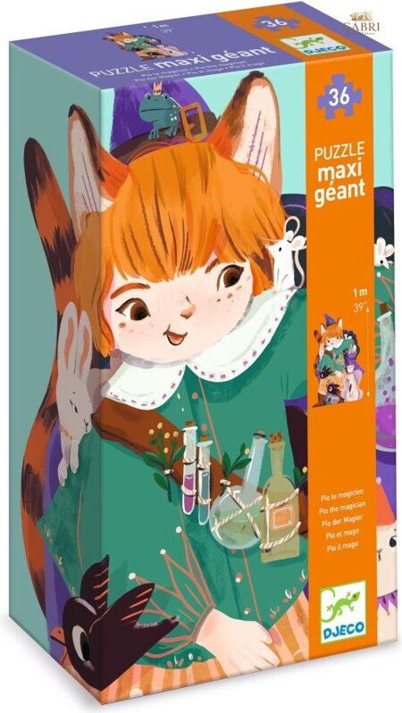 DJECO Podlahové obrysové puzzle Čaroděj Pio 36 dílků